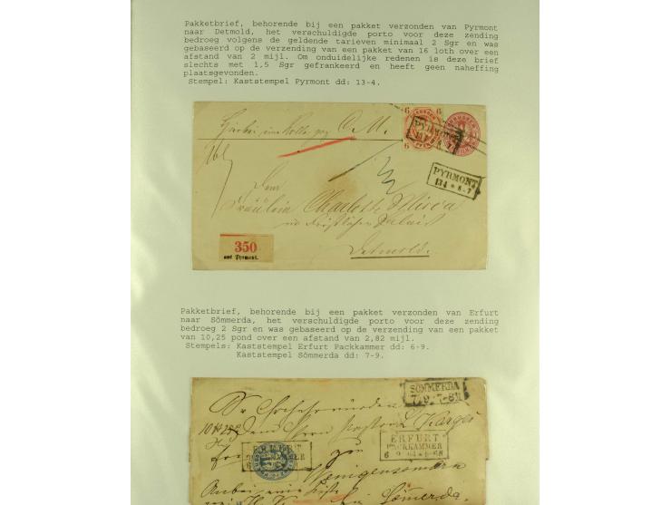 1852/1867, "Die Fahrpost", interessante Sammlung mit ca. 70 Paketbegleit-, Wert- und Auslagenbriefen mit vielen interessanten