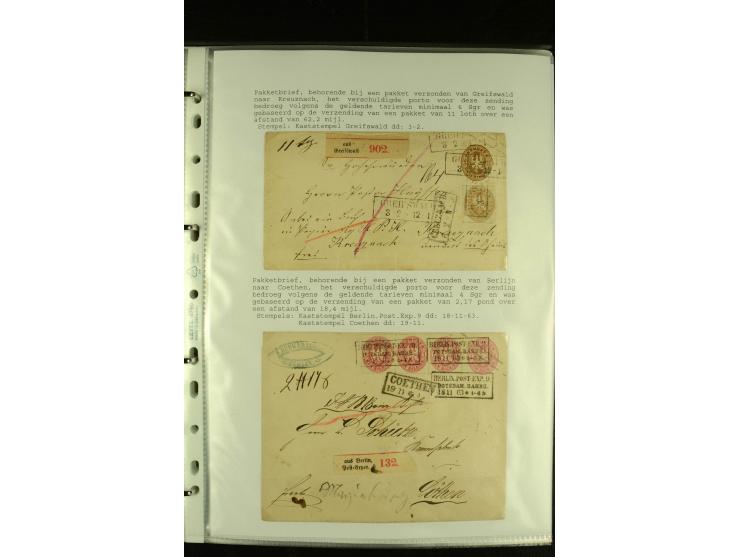 1852/1867, "Die Fahrpost", interessante Sammlung mit ca. 70 Paketbegleit-, Wert- und Auslagenbriefen mit vielen interessanten