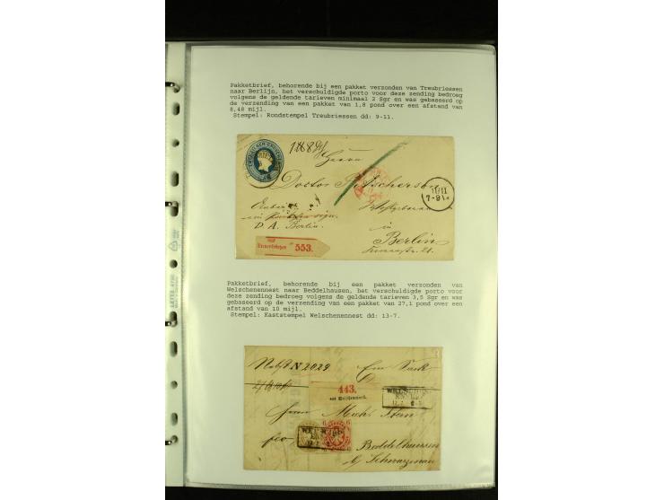 1852/1867, "Die Fahrpost", interessante Sammlung mit ca. 70 Paketbegleit-, Wert- und Auslagenbriefen mit vielen interessanten