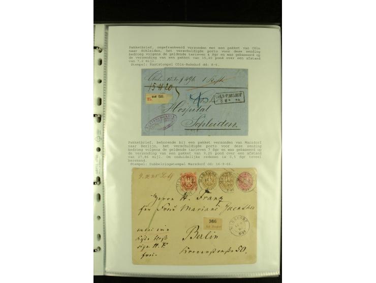 1852/1867, "Die Fahrpost", interessante Sammlung mit ca. 70 Paketbegleit-, Wert- und Auslagenbriefen mit vielen interessanten