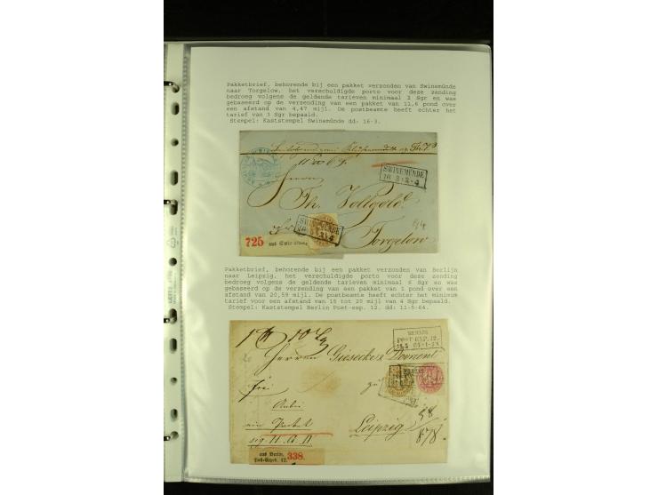 1852/1867, "Die Fahrpost", interessante Sammlung mit ca. 70 Paketbegleit-, Wert- und Auslagenbriefen mit vielen interessanten