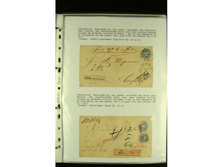 1852/1867, "Die Fahrpost", interessante Sammlung mit ca. 70 Paketbegleit-, Wert- und Auslagenbriefen mit vielen interessanten