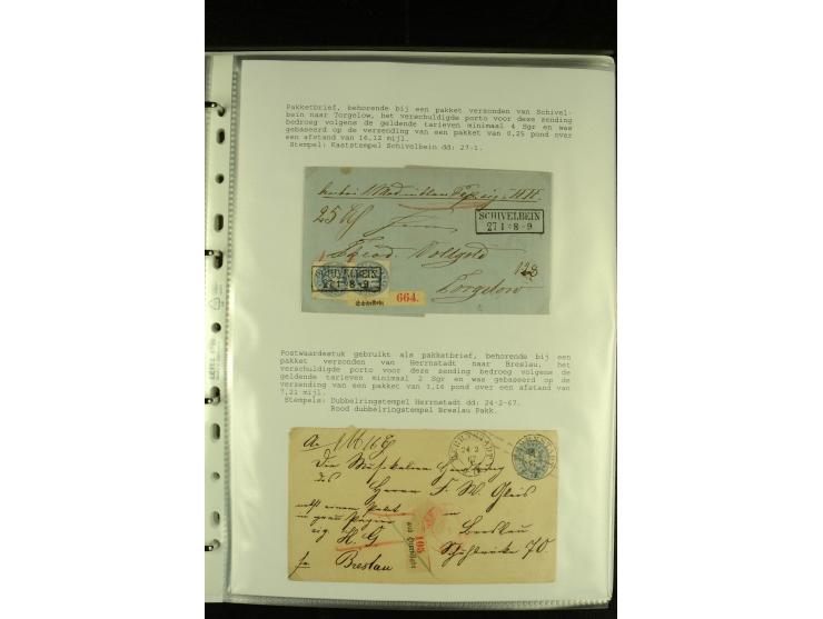 1852/1867, "Die Fahrpost", interessante Sammlung mit ca. 70 Paketbegleit-, Wert- und Auslagenbriefen mit vielen interessanten