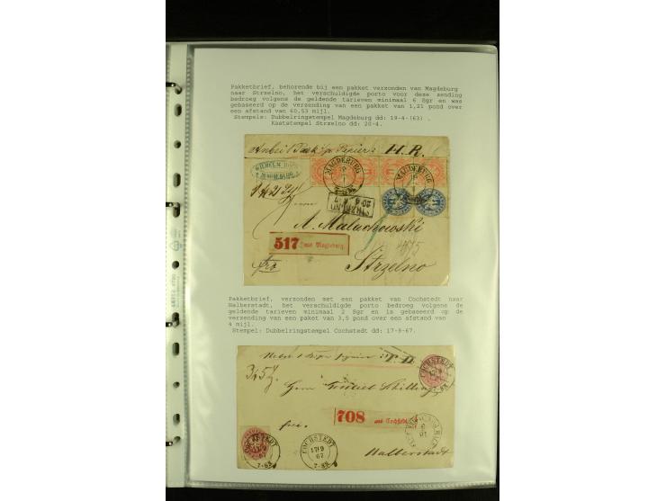 1852/1867, "Die Fahrpost", interessante Sammlung mit ca. 70 Paketbegleit-, Wert- und Auslagenbriefen mit vielen interessanten