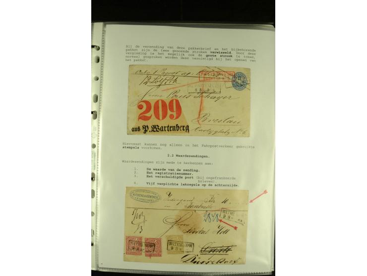 1852/1867, "Die Fahrpost", interessante Sammlung mit ca. 70 Paketbegleit-, Wert- und Auslagenbriefen mit vielen interessanten