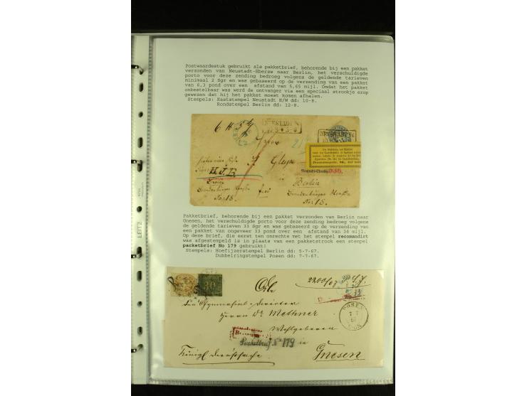 1852/1867, "Die Fahrpost", interessante Sammlung mit ca. 70 Paketbegleit-, Wert- und Auslagenbriefen mit vielen interessanten