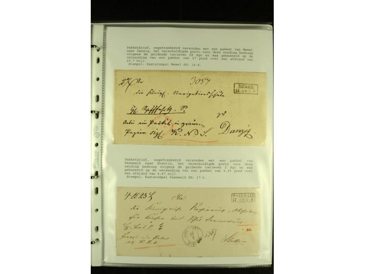 1852/1867, "Die Fahrpost", interessante Sammlung mit ca. 70 Paketbegleit-, Wert- und Auslagenbriefen mit vielen interessanten