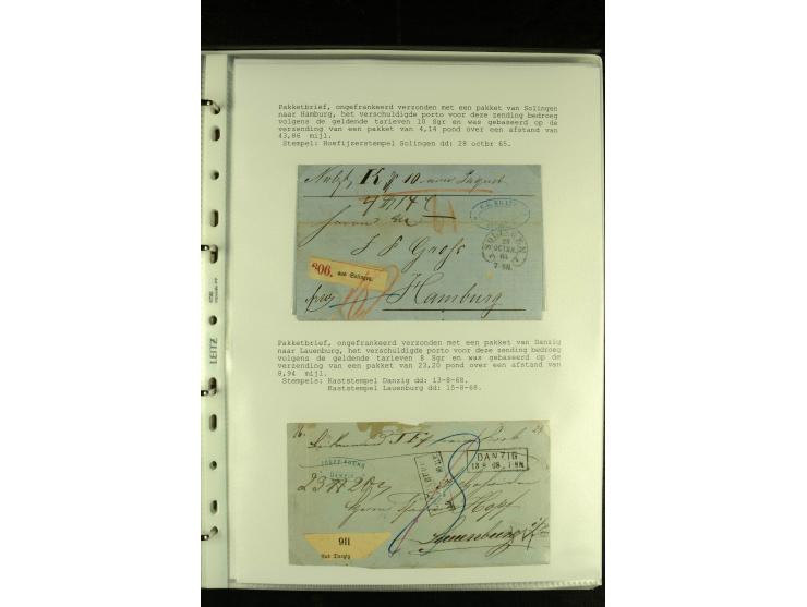 1852/1867, "Die Fahrpost", interessante Sammlung mit ca. 70 Paketbegleit-, Wert- und Auslagenbriefen mit vielen interessanten