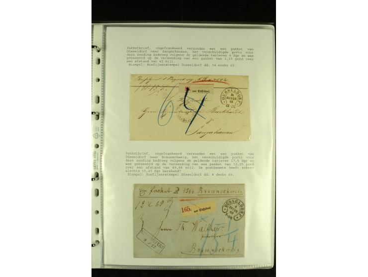 1852/1867, "Die Fahrpost", interessante Sammlung mit ca. 70 Paketbegleit-, Wert- und Auslagenbriefen mit vielen interessanten