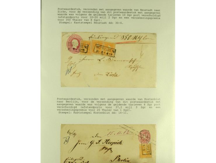 1852/1867, "Die Fahrpost", interessante Sammlung mit ca. 70 Paketbegleit-, Wert- und Auslagenbriefen mit vielen interessanten