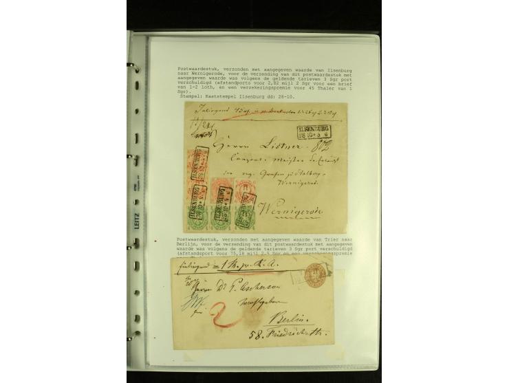 1852/1867, "Die Fahrpost", interessante Sammlung mit ca. 70 Paketbegleit-, Wert- und Auslagenbriefen mit vielen interessanten