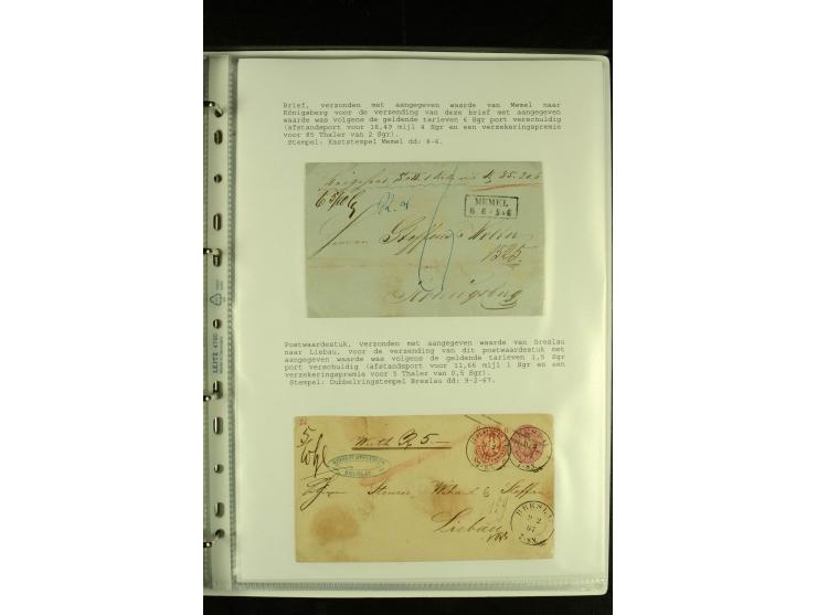 1852/1867, "Die Fahrpost", interessante Sammlung mit ca. 70 Paketbegleit-, Wert- und Auslagenbriefen mit vielen interessanten