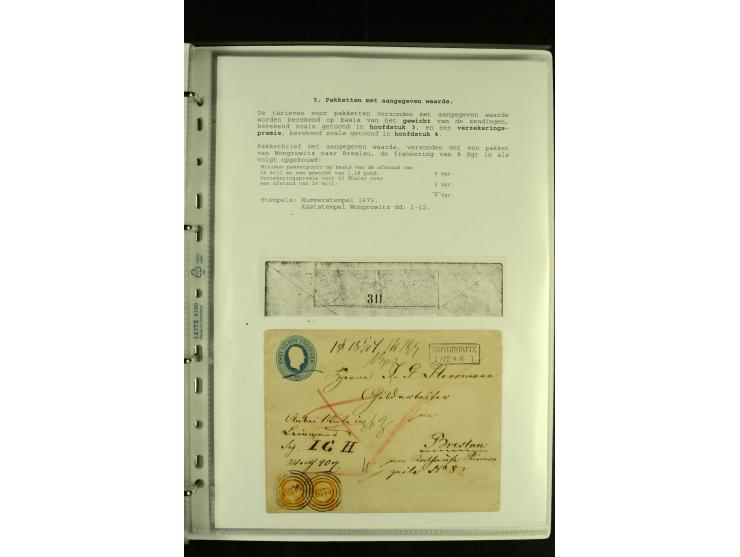 1852/1867, "Die Fahrpost", interessante Sammlung mit ca. 70 Paketbegleit-, Wert- und Auslagenbriefen mit vielen interessanten