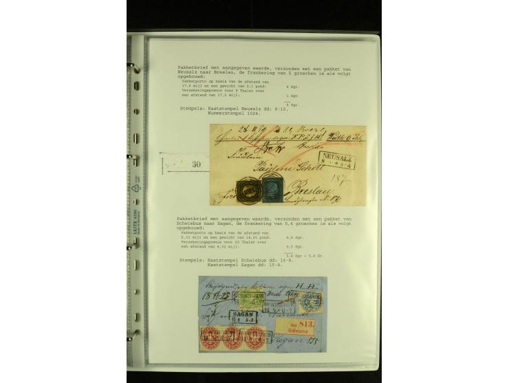 1852/1867, "Die Fahrpost", interessante Sammlung mit ca. 70 Paketbegleit-, Wert- und Auslagenbriefen mit vielen interessanten