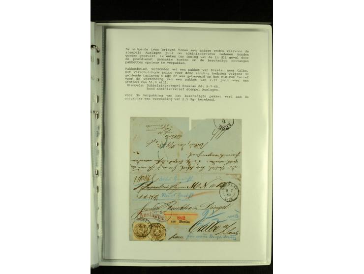 1852/1867, "Die Fahrpost", interessante Sammlung mit ca. 70 Paketbegleit-, Wert- und Auslagenbriefen mit vielen interessanten