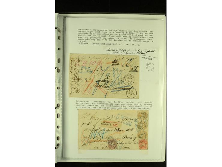 1852/1867, "Die Fahrpost", interessante Sammlung mit ca. 70 Paketbegleit-, Wert- und Auslagenbriefen mit vielen interessanten