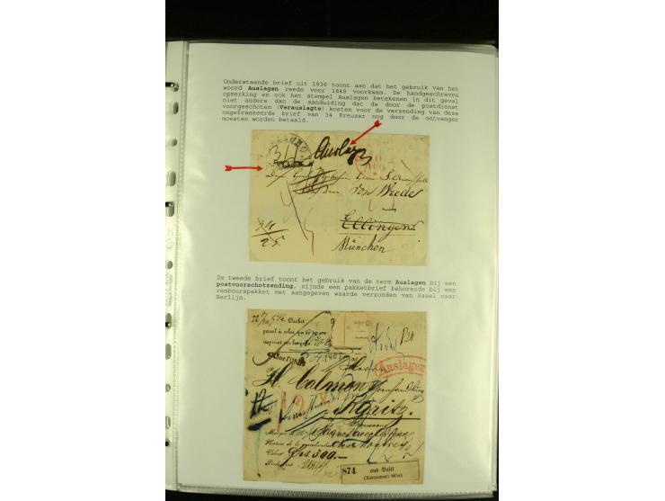 1852/1867, "Die Fahrpost", interessante Sammlung mit ca. 70 Paketbegleit-, Wert- und Auslagenbriefen mit vielen interessanten