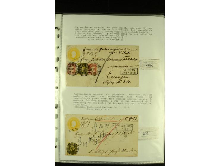 1852/1867, "Die Fahrpost", interessante Sammlung mit ca. 70 Paketbegleit-, Wert- und Auslagenbriefen mit vielen interessanten