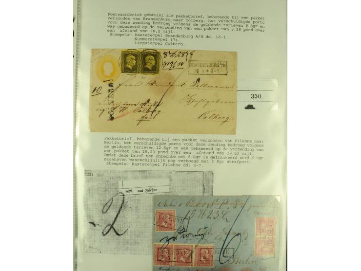 1852/1867, "Die Fahrpost", interessante Sammlung mit ca. 70 Paketbegleit-, Wert- und Auslagenbriefen mit vielen interessanten