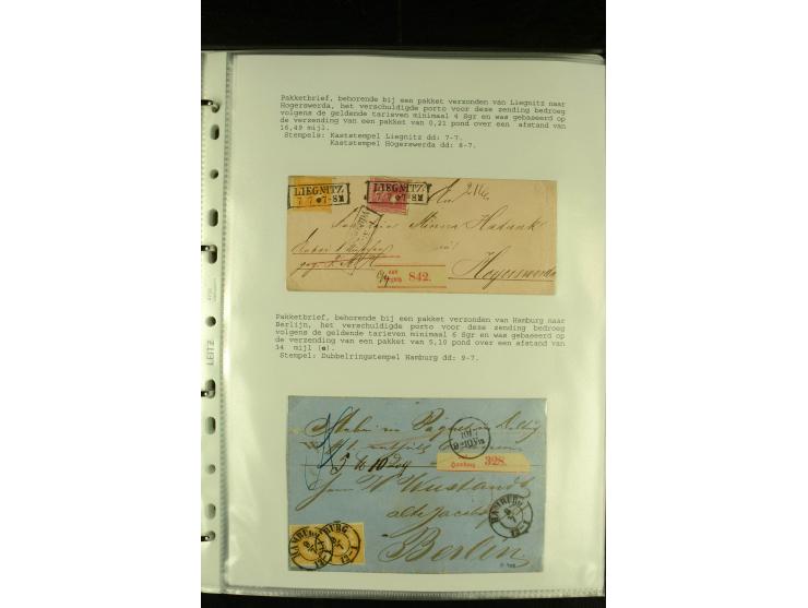 1852/1867, "Die Fahrpost", interessante Sammlung mit ca. 70 Paketbegleit-, Wert- und Auslagenbriefen mit vielen interessanten