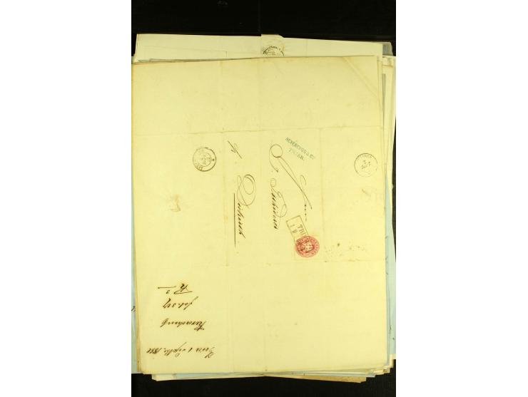 1861/66, sehr intertessante Partie von 52 Faltbriefen, dabei einige Einschreiben, alle nach Diekirch (Luxemburg) gelaufen, mi