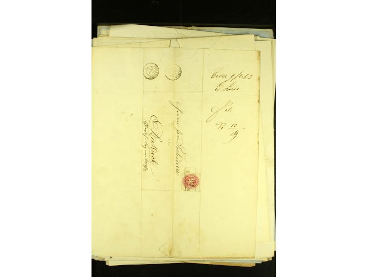 1861/66, sehr intertessante Partie von 52 Faltbriefen, dabei einige Einschreiben, alle nach Diekirch (Luxemburg) gelaufen, mi