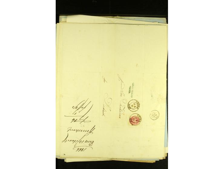 1861/66, sehr intertessante Partie von 52 Faltbriefen, dabei einige Einschreiben, alle nach Diekirch (Luxemburg) gelaufen, mi