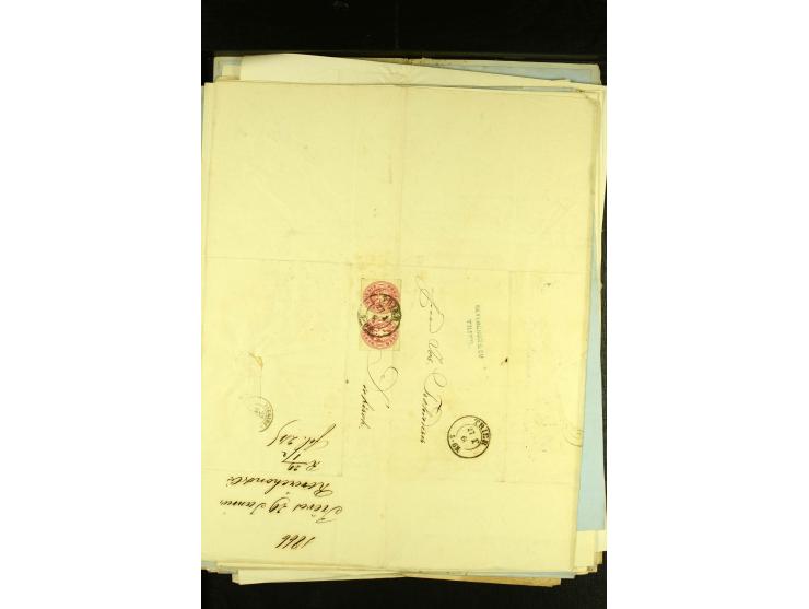 1861/66, sehr intertessante Partie von 52 Faltbriefen, dabei einige Einschreiben, alle nach Diekirch (Luxemburg) gelaufen, mi