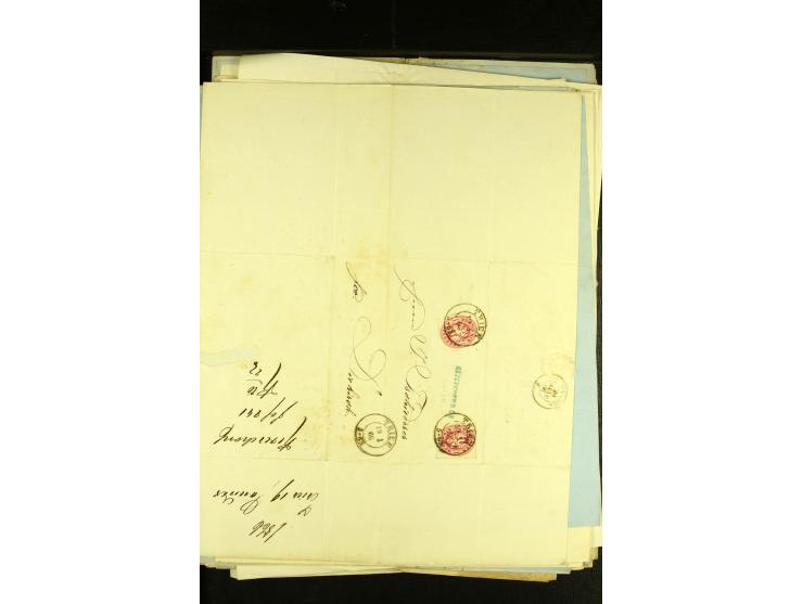 1861/66, sehr intertessante Partie von 52 Faltbriefen, dabei einige Einschreiben, alle nach Diekirch (Luxemburg) gelaufen, mi