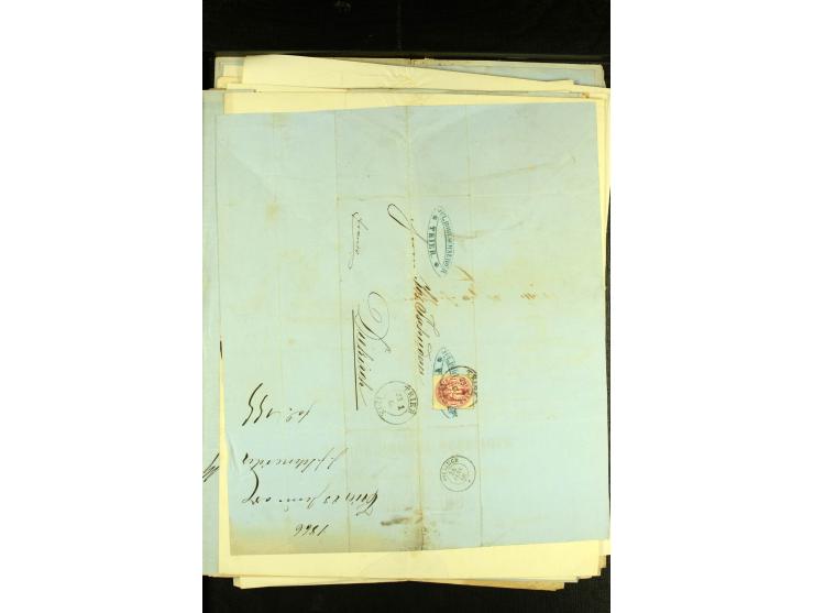 1861/66, sehr intertessante Partie von 52 Faltbriefen, dabei einige Einschreiben, alle nach Diekirch (Luxemburg) gelaufen, mi