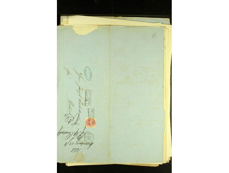 1861/66, sehr intertessante Partie von 52 Faltbriefen, dabei einige Einschreiben, alle nach Diekirch (Luxemburg) gelaufen, mi