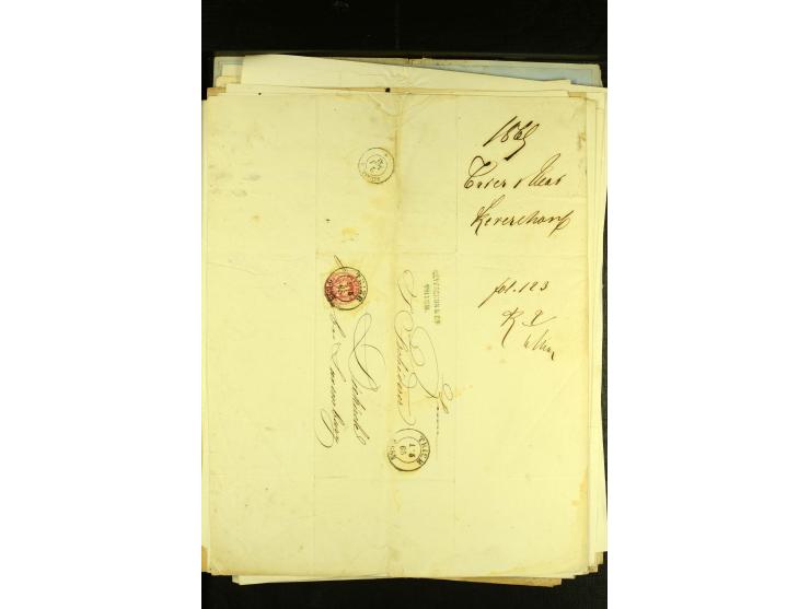 1861/66, sehr intertessante Partie von 52 Faltbriefen, dabei einige Einschreiben, alle nach Diekirch (Luxemburg) gelaufen, mi