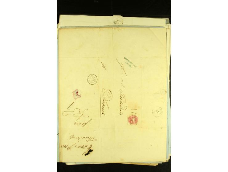 1861/66, sehr intertessante Partie von 52 Faltbriefen, dabei einige Einschreiben, alle nach Diekirch (Luxemburg) gelaufen, mi