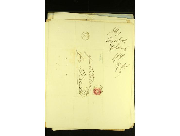 1861/66, sehr intertessante Partie von 52 Faltbriefen, dabei einige Einschreiben, alle nach Diekirch (Luxemburg) gelaufen, mi