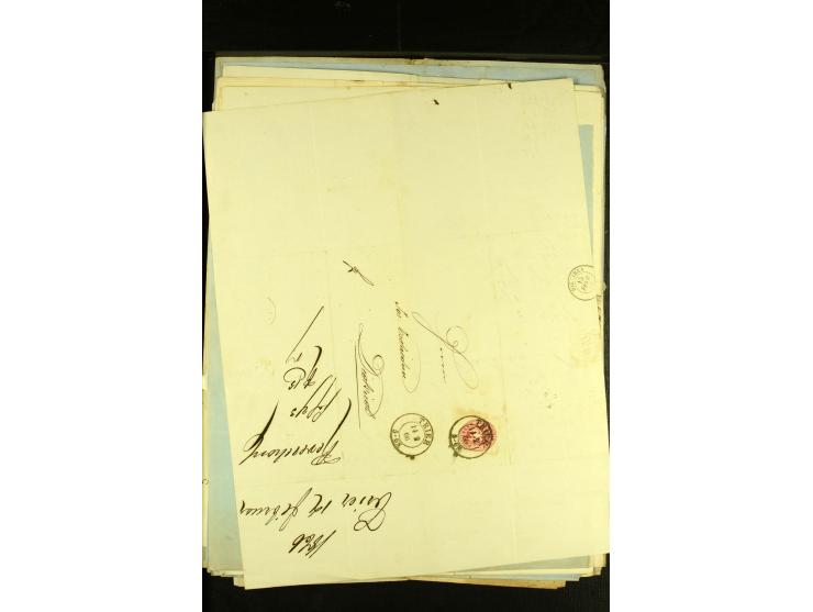 1861/66, sehr intertessante Partie von 52 Faltbriefen, dabei einige Einschreiben, alle nach Diekirch (Luxemburg) gelaufen, mi