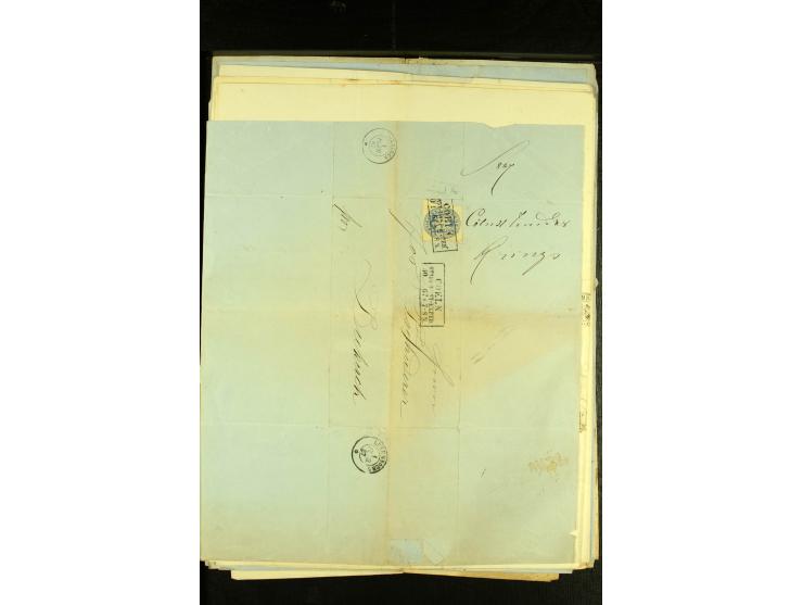 1861/66, sehr intertessante Partie von 52 Faltbriefen, dabei einige Einschreiben, alle nach Diekirch (Luxemburg) gelaufen, mi
