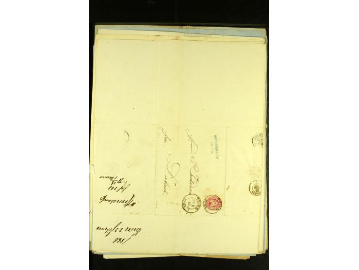 1861/66, sehr intertessante Partie von 52 Faltbriefen, dabei einige Einschreiben, alle nach Diekirch (Luxemburg) gelaufen, mi