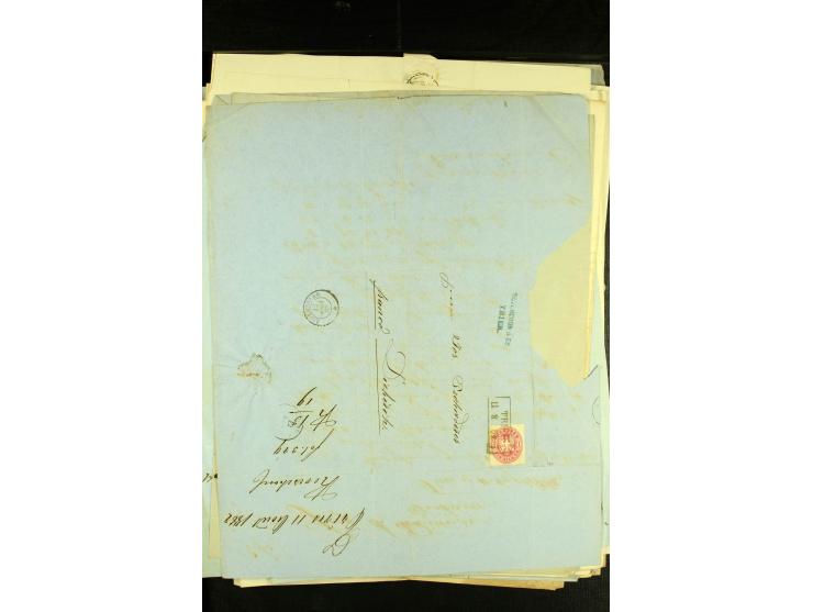 1861/66, sehr intertessante Partie von 52 Faltbriefen, dabei einige Einschreiben, alle nach Diekirch (Luxemburg) gelaufen, mi