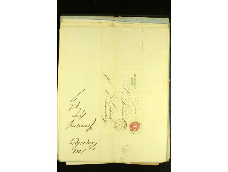 1861/66, sehr intertessante Partie von 52 Faltbriefen, dabei einige Einschreiben, alle nach Diekirch (Luxemburg) gelaufen, mi