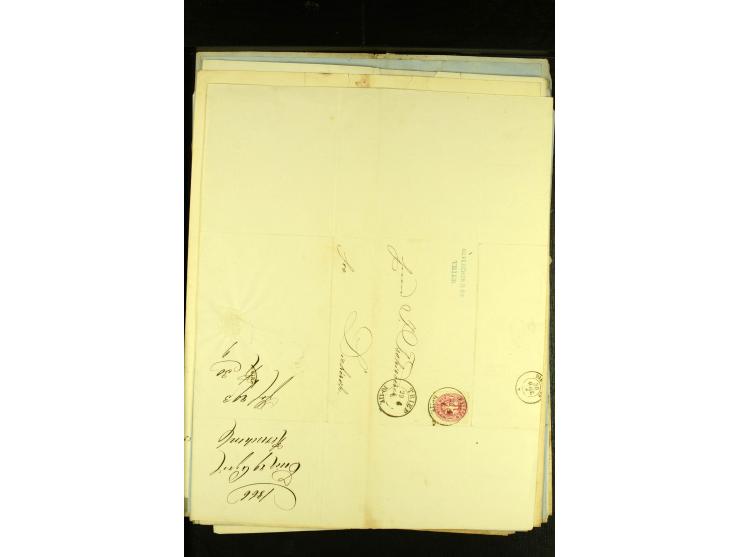 1861/66, sehr intertessante Partie von 52 Faltbriefen, dabei einige Einschreiben, alle nach Diekirch (Luxemburg) gelaufen, mi