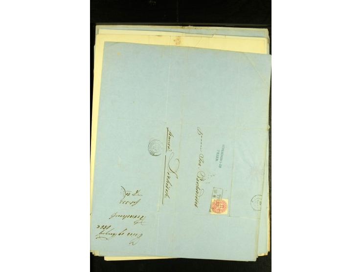 1861/66, sehr intertessante Partie von 52 Faltbriefen, dabei einige Einschreiben, alle nach Diekirch (Luxemburg) gelaufen, mi