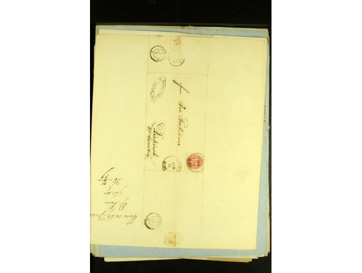 1861/66, sehr intertessante Partie von 52 Faltbriefen, dabei einige Einschreiben, alle nach Diekirch (Luxemburg) gelaufen, mi