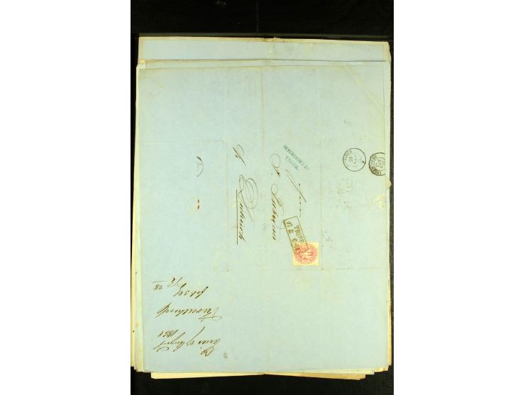1861/66, sehr intertessante Partie von 52 Faltbriefen, dabei einige Einschreiben, alle nach Diekirch (Luxemburg) gelaufen, mi