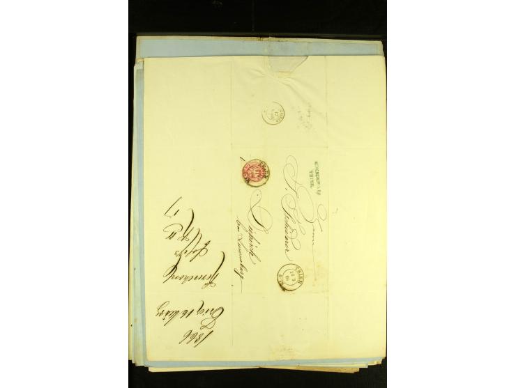 1861/66, sehr intertessante Partie von 52 Faltbriefen, dabei einige Einschreiben, alle nach Diekirch (Luxemburg) gelaufen, mi