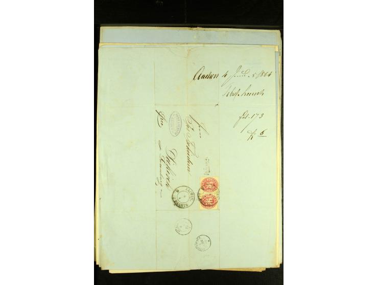 1861/66, sehr intertessante Partie von 52 Faltbriefen, dabei einige Einschreiben, alle nach Diekirch (Luxemburg) gelaufen, mi