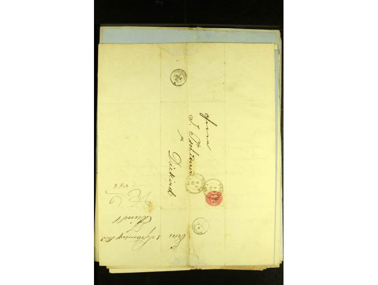1861/66, sehr intertessante Partie von 52 Faltbriefen, dabei einige Einschreiben, alle nach Diekirch (Luxemburg) gelaufen, mi