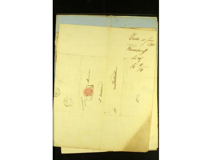1861/66, sehr intertessante Partie von 52 Faltbriefen, dabei einige Einschreiben, alle nach Diekirch (Luxemburg) gelaufen, mi