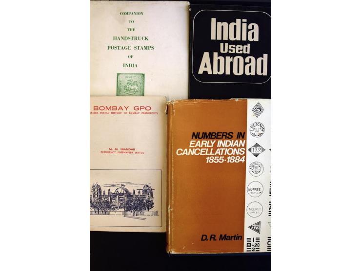Indien: kleine Bibliothek, dabei Robson Lowe Band III sowie diverse Standardwerke über die Poststempel, Dawson "The One Anna 