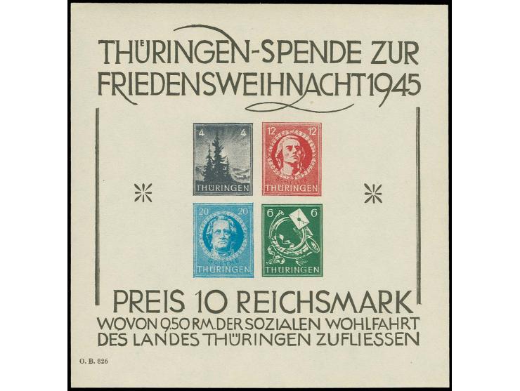 Weihnachtsblock auf weißem Kartonpapier ohne Durchstich, sogen. "Sonderdruck", postfrisch, tadellos, Fotoattest Zierer