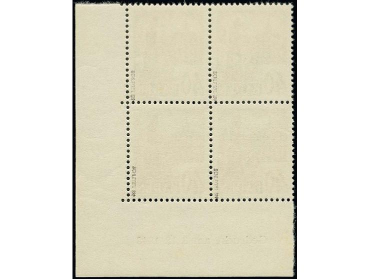 40 Pfg., Druckdatum 3.12.1948 im Viererblock aus der rechten unteren Bogenecke, postfrisch, Luxus